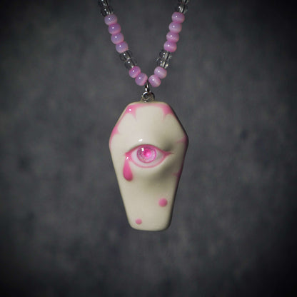 Coffin of hollow pink